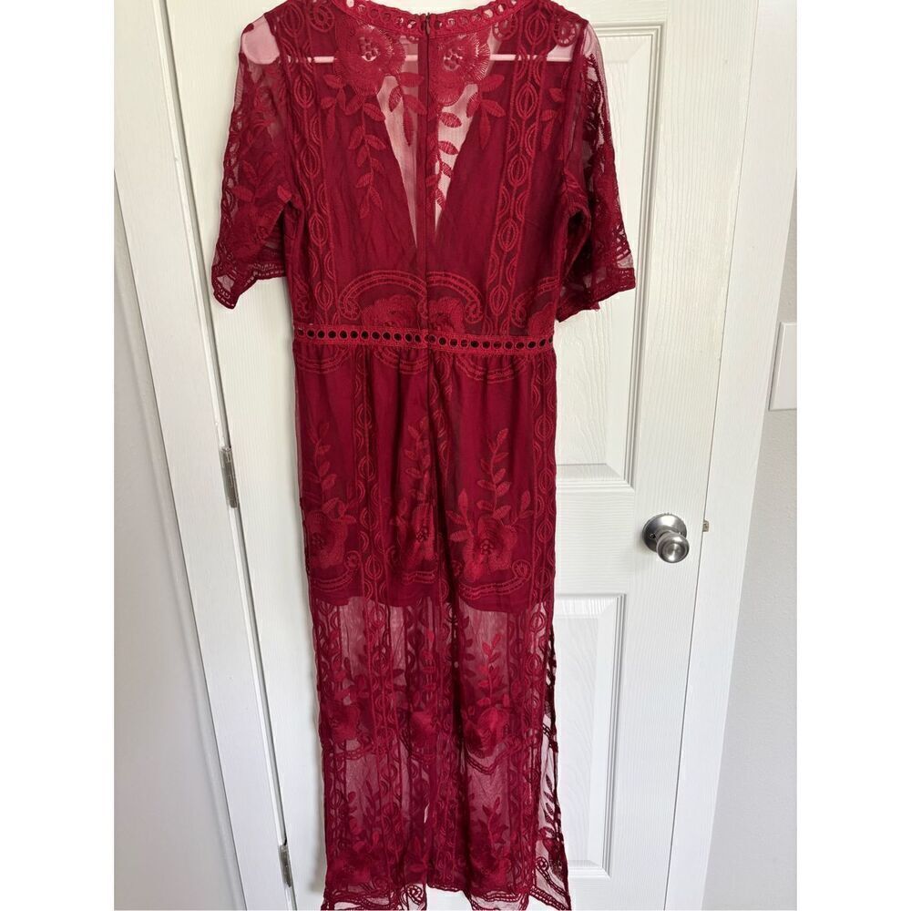 Maroon Lace Romper